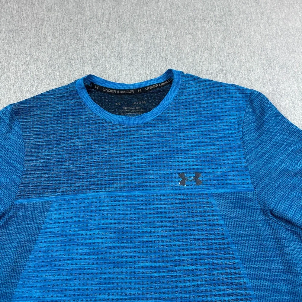 Under Armour T Shirt Mens Large Blue‎ Vanish Seamless Workout Athletic Gym Tee